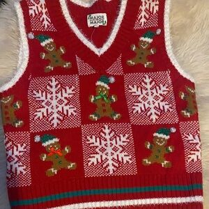 Red Christmas Sweater Vest
